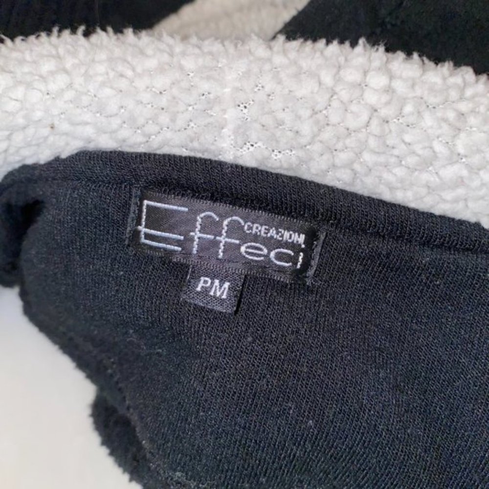 Black zip hoodie knit fleece PM medium petite EUC - Picture 4 of 5